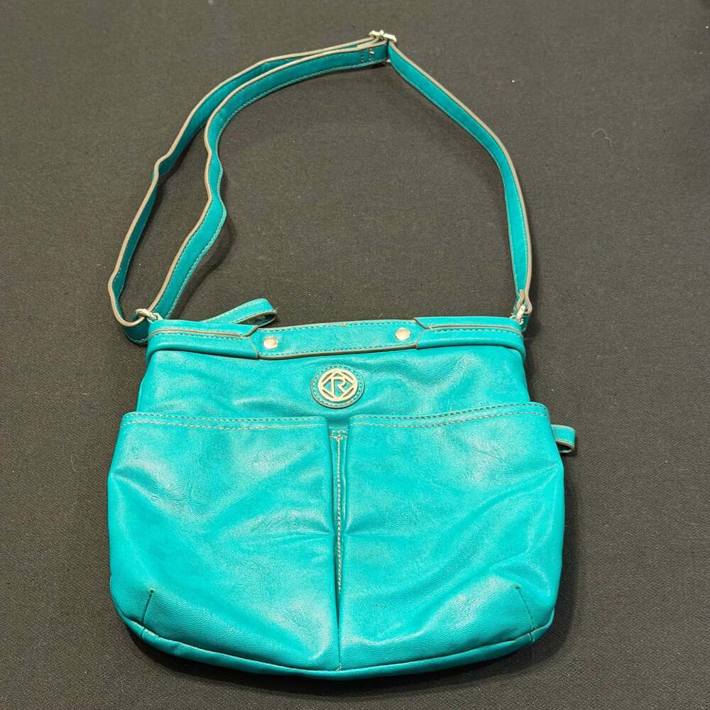 Relic by Fossil Teal Faux Leather Top Zip Shoulder Bag Crossbody